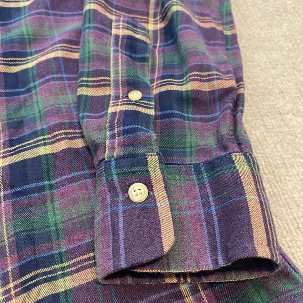 Polo Ralph Lauren Shirt Mens Medium Plaid Woven Long Sleeve 90s Classic Preppy